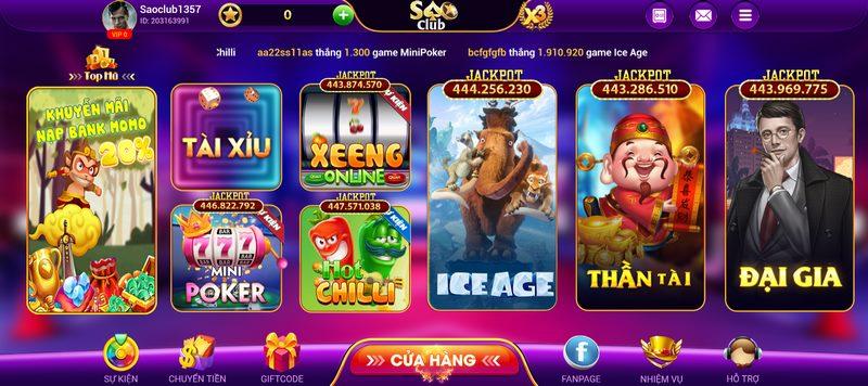 Giao diện thiết kế dễ sử dụng tại Sao Club