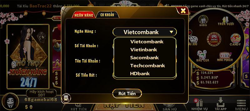 Rút tiền tại BMW99