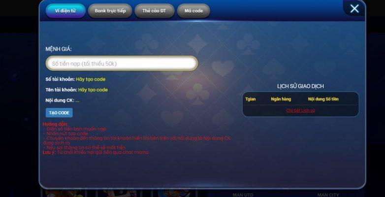 nạp tiền ví điện tử