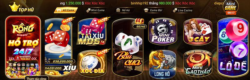 Kho game cá cược trực tuyến phong phú