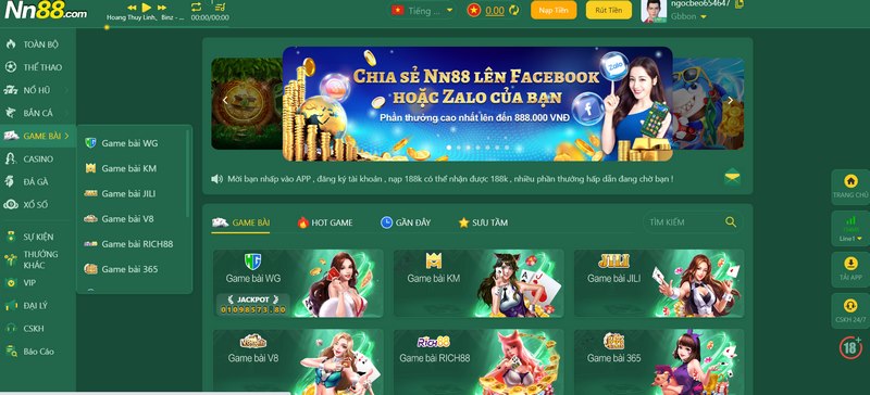 Đánh bài hấp dẫn với đầy đủ các tựa game phổ biến trên thị trường